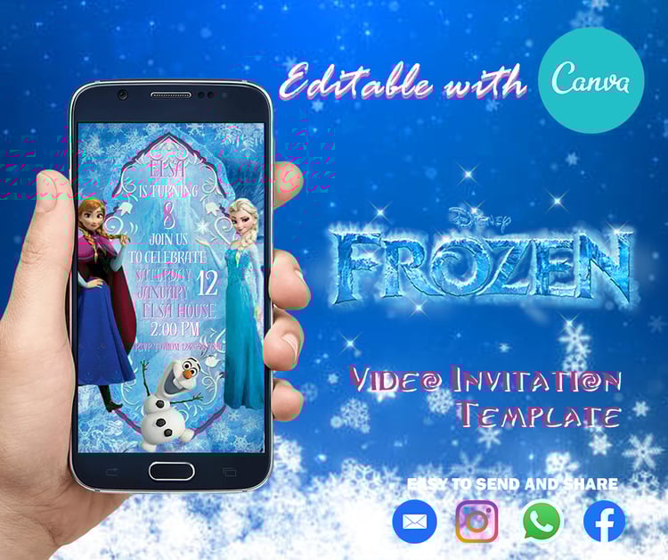 frozen2, videoinvitation, canva, canva