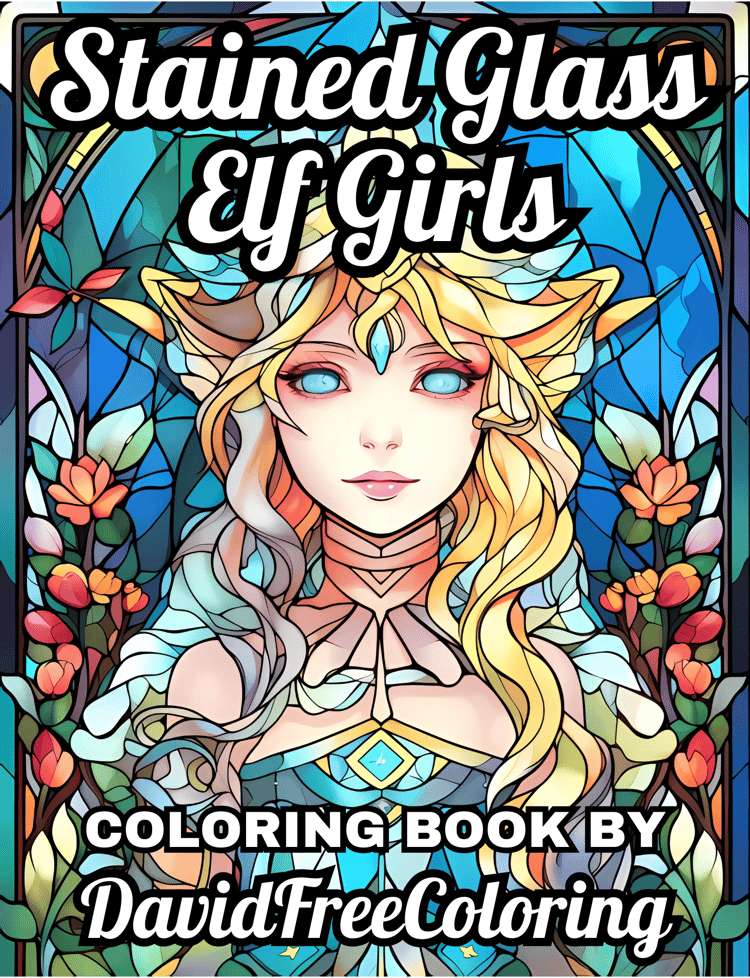 Stained Glass Elf Girls Coloring Book is a coloring book for adults with 30 Beautiful Elf Girls images in a Stained Glass look. Have fun coloring them creatively, both through the download of PNG and PDF files. Elf Girls Stained Glass Coloring Book Elf Gi