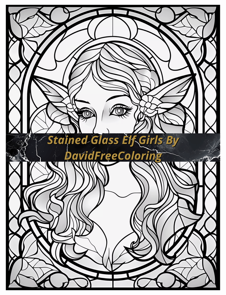 Stained Glass Elf Girls Coloring Book is a coloring book for adults with 30 Beautiful Elf Girls images in a Stained Glass look. Have fun coloring them creatively, both through the download of PNG and PDF files. Elf Girls Stained Glass Coloring Book Elf Gi