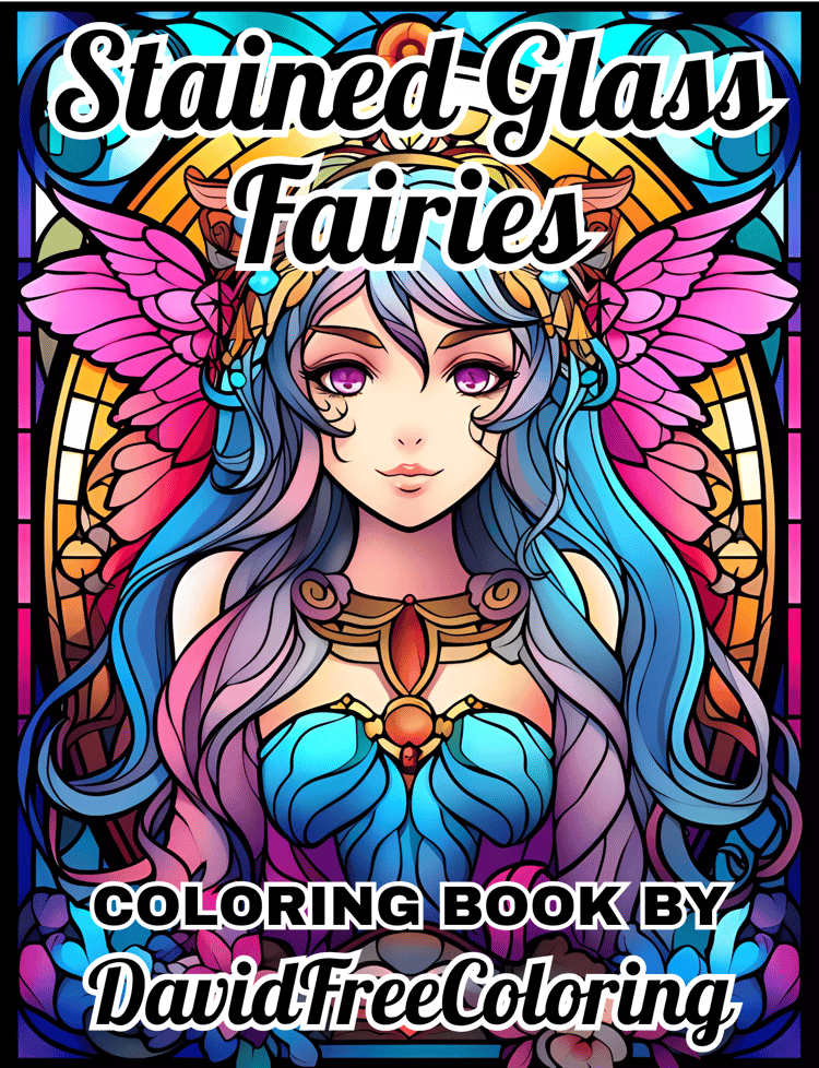 Stained Glass Fairies Coloring Book is a coloring book for adults with 40 Beautiful Fairy images in a Stained Glass look. Have fun coloring them creatively, both through the download of PNG and PDF files. Fairies Stained Glass Coloring Book Fairy Image fo