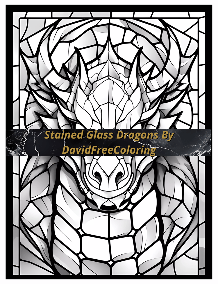 Stained Glass Dragons Coloring Book is a coloring book for adults with 50 Dragons images in Stained Glass look. Have fun coloring them creatively, both through the download of PNG and PDF files. Dragons Stained Glass Coloring Book Dragons Image Adult Colo