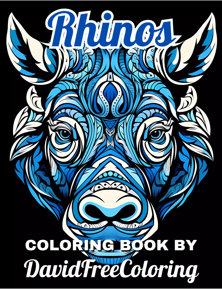 Rhinos Coloring Book is a coloring book for adults with 40 Beautiful Rhinos images to color creatively, both through the download of PNG and PDF files. Rhinos Coloring Book Rhinos Coloring Image for Adult Coloring Pages Wild Rhinos printable coloring book