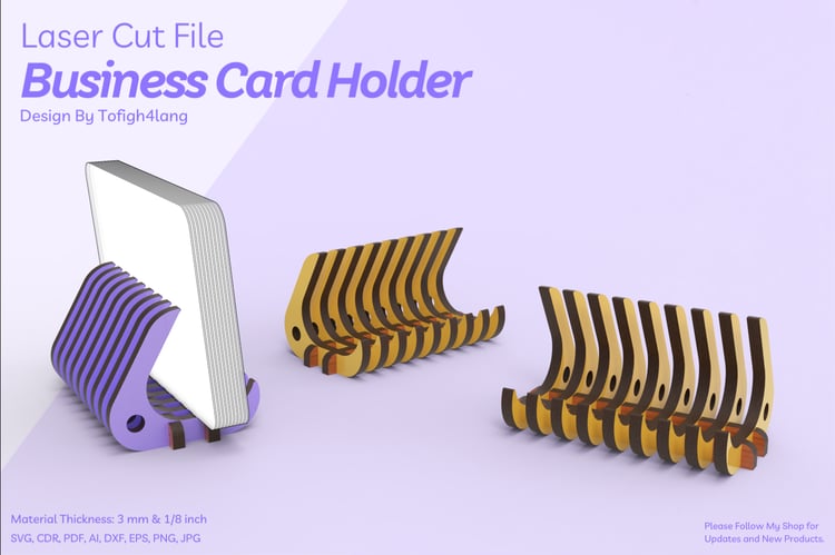 Parametric Triangle Business Card Holder | Laser Cut | SVG File | Laser Cutting File