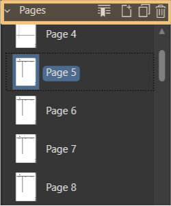 Affinity Publisher Pages section of Pages Panel
