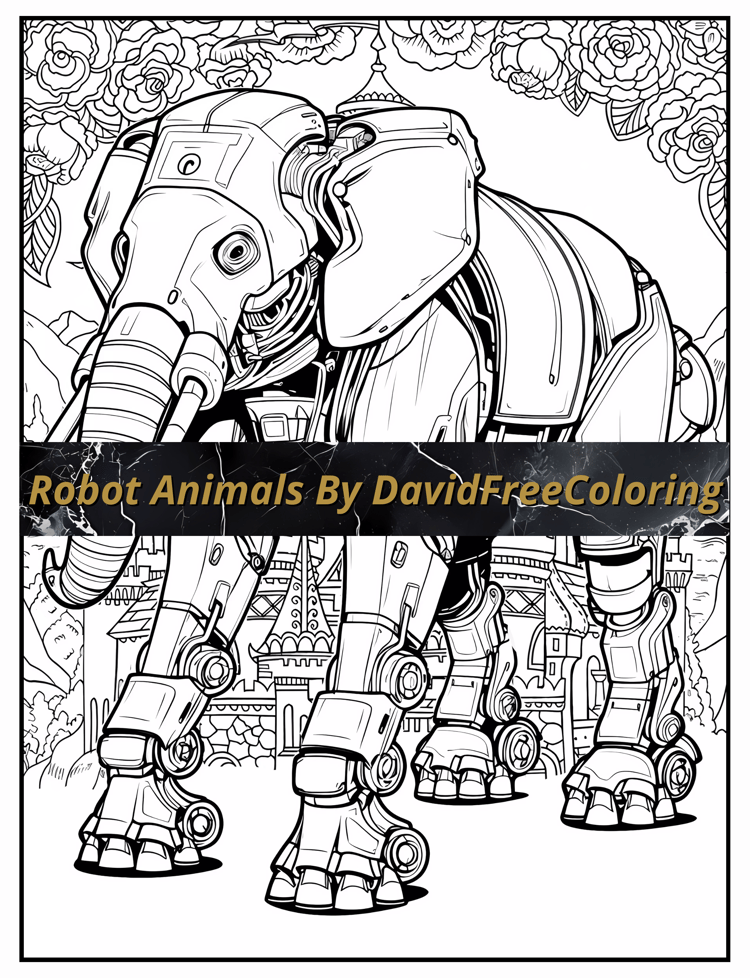 Robot Animals Coloring Book is a coloring book for adults with 40 Mechanical Animals to color creatively, both through the download of PNG and PDF files. Robot Animals Coloring Book Robot Images for Adult Coloring Pages Animals printable coloring book gif