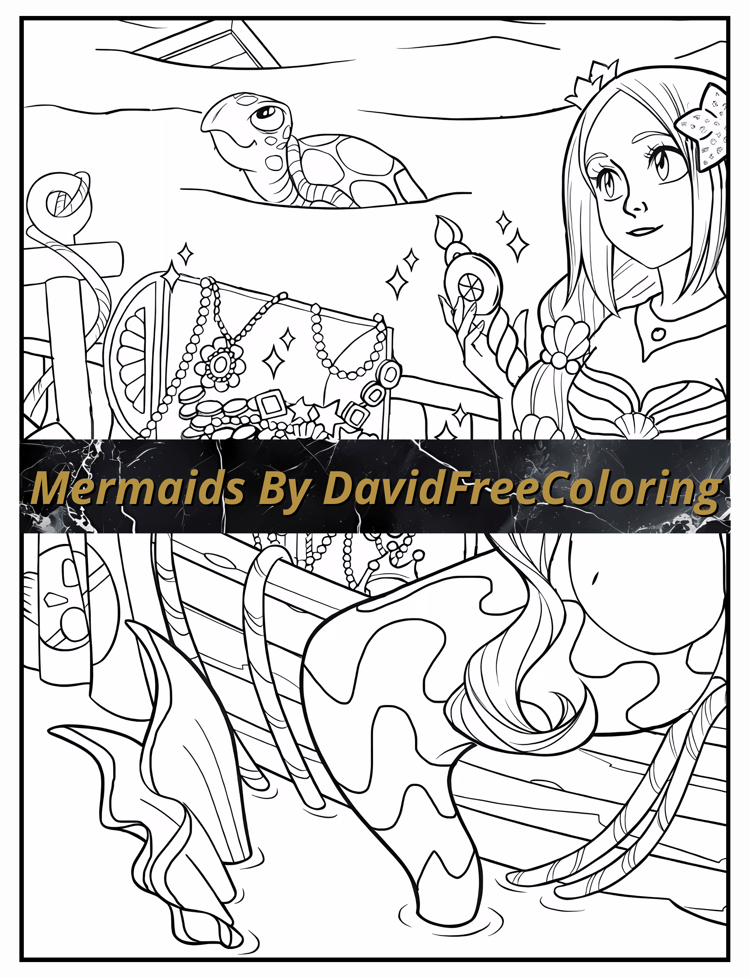 Mermaids Coloring Book is a coloring book for adults with 40 Beautiful Mermaids images to color creatively, both through the download of PNG and PDF files. Mermaids Coloring Book Mermaids Images for Adult Coloring Pages Adorable Mermaids printable colorin