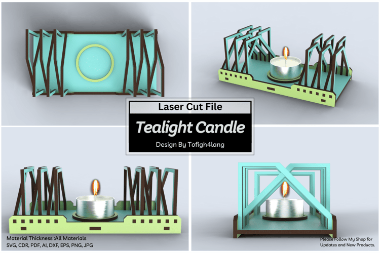 Candle Holder | Laser Cut SVG File | Laser Cutting File