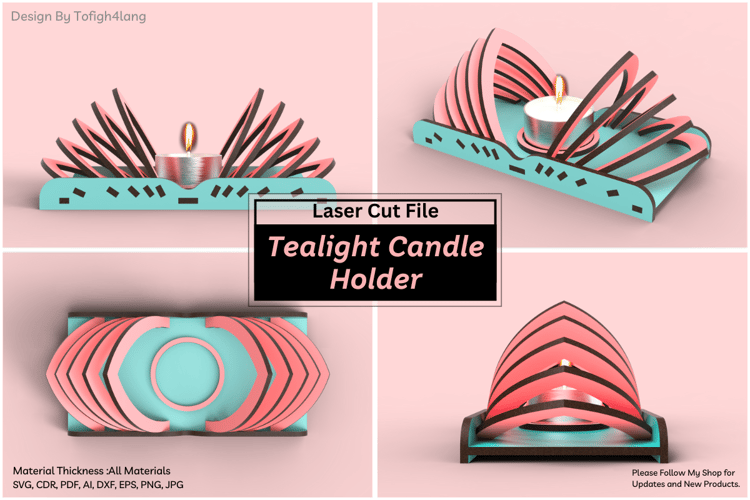 TeaLight Candle Holder | Laser Cut SVG File | Laser Cutting File