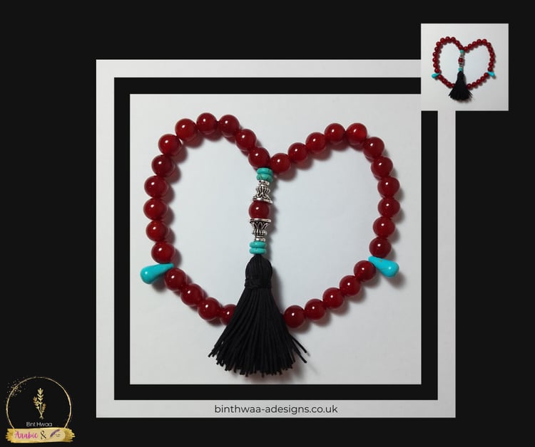 Mini Tasbih Fatima Zahra a.s - Red Agate