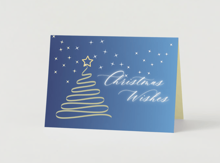 Minimalist Christmas Wishes Canva Template Bundle | 6 Customizable Designs | Holiday Season Digital Download. Mock card landscape outside front view