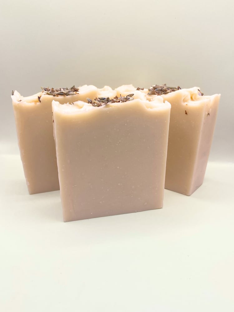 Natural handmade soap scented with lavender, rosemary, and ylang-ylang essesntial oils