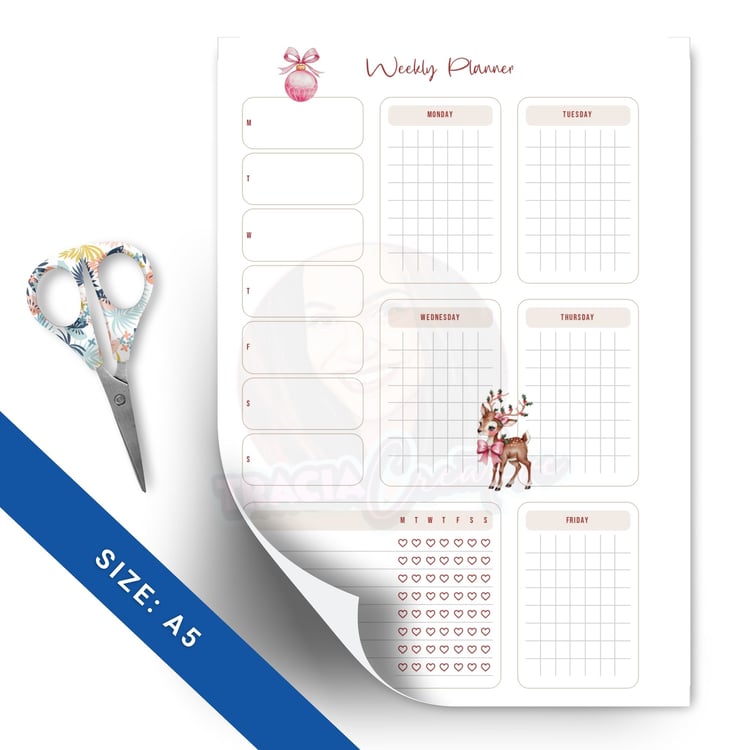 Christmas Weekly Planner Insert | A5 Printable PDF