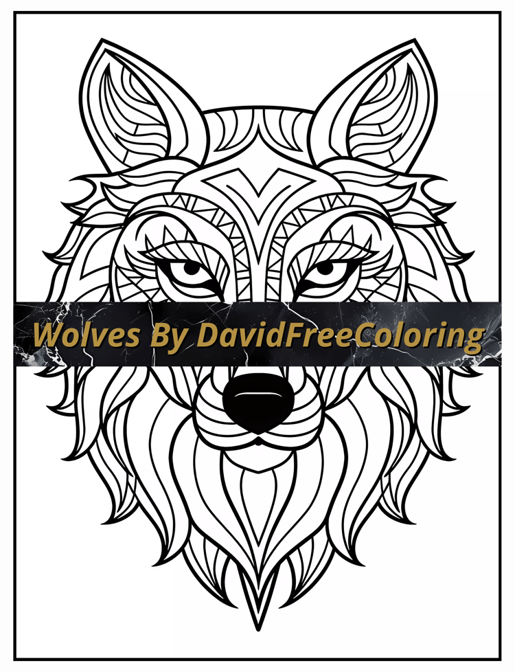 Wolves Coloring Book is a coloring book for adults with 40 Beautiful Wolf images to color creatively, both through the download of PNG and PDF files. Wolves Coloring Book Wolf Coloring Image for Adult Coloring Pages Wolf printable coloring book dog gift f