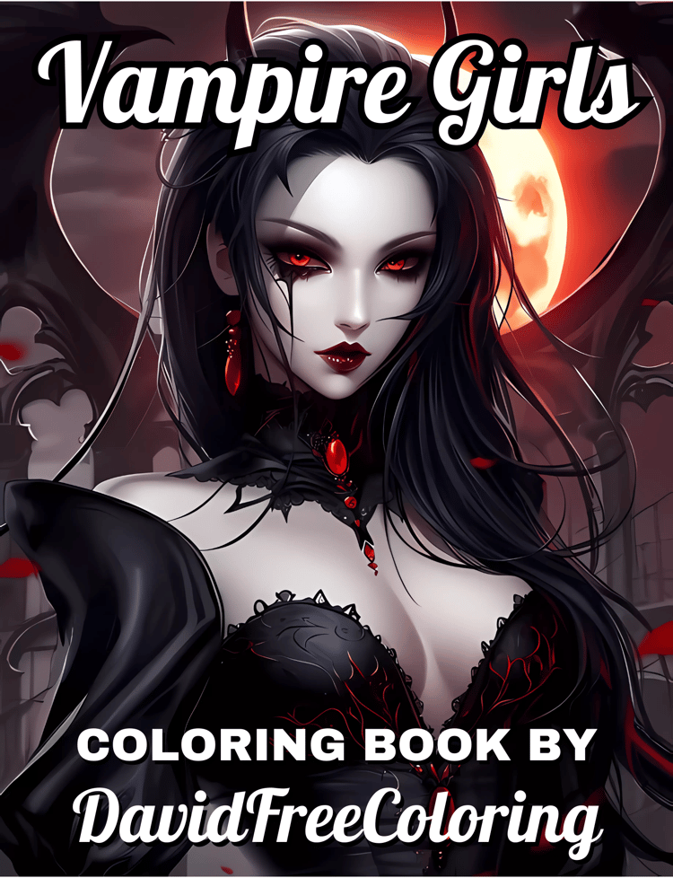 Vampire Girls Coloring Book is a coloring book for adults with 40 dark kawaii Girls images to color creatively, both through the download of PNG and PDF files. Vampire Girls Coloring Book Vampire Images for Adult Coloring Pages Vampire Girls printable col
