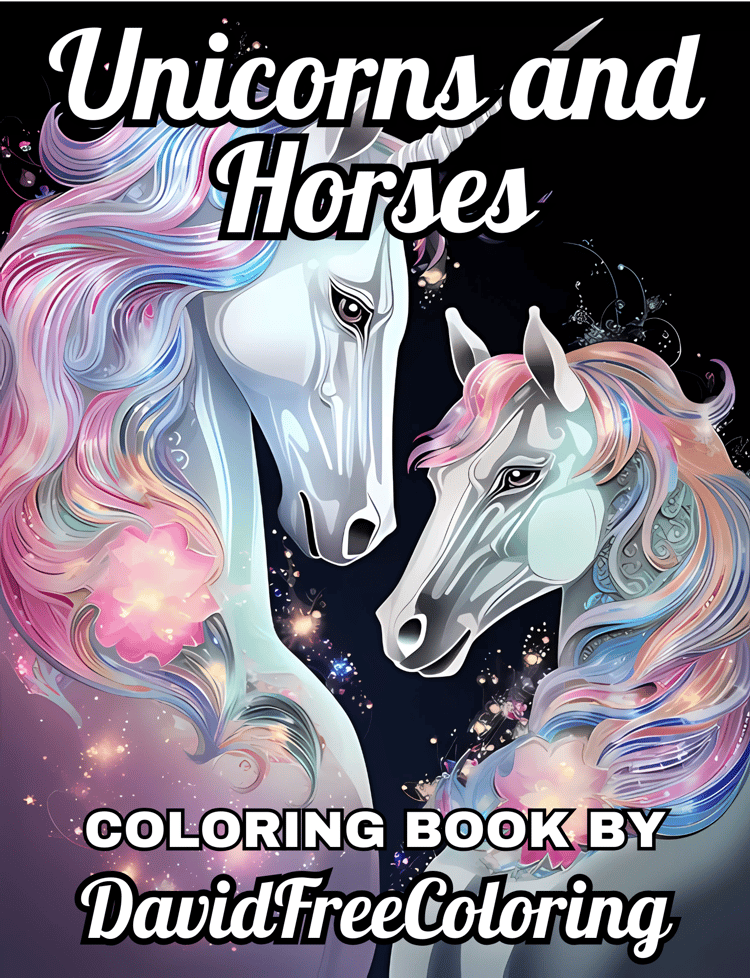 Unicorns and Horses Coloring Book is a coloring book for adults with 50 Fantasy Unicorns and Horses to color creatively, both through the download of PNG and PDF files. Unicorns and Horses Coloring Book Unicorns Images for Adult Coloring Page Unicorn prin