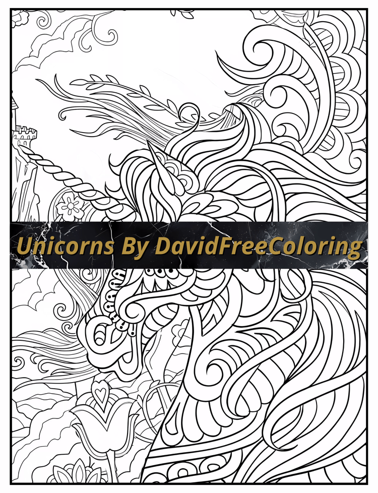 Unicorns Coloring Book is a coloring book for adults with 50 Fantasy Unicorns to color creatively, both through the download of PNG and PDF files. Unicorns Coloring Book Unicorns Images for Adult Coloring Page Beautiful Unicorns printable coloring book gi