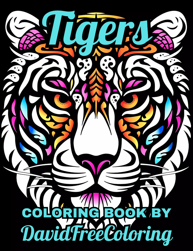 Tigers Coloring Book is a coloring book for adults with 40 Beautiful Tigers images to color creatively, both through the download of PNG and PDF files. Tigers Coloring Book Tigers Coloring Image for Adult Coloring Pages Tigers printable coloring book gift