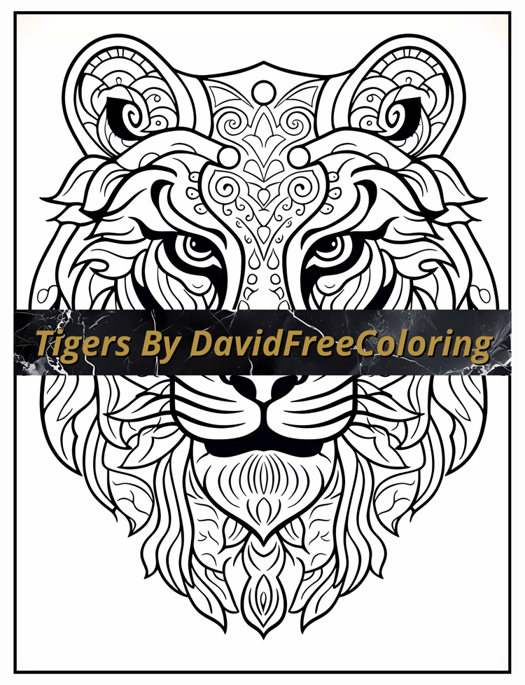 Tigers Coloring Book is a coloring book for adults with 40 Beautiful Tigers images to color creatively, both through the download of PNG and PDF files. Tigers Coloring Book Tigers Coloring Image for Adult Coloring Pages Tigers printable coloring book gift