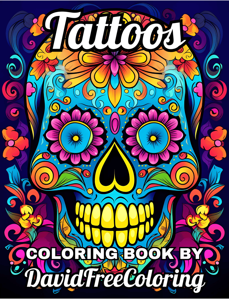 Tattoos Coloring Book is a coloring book for adults with 120 amazing Tattoo ideas images: flowers, crowns, anchors, skulls, and more. Have fun coloring them creatively, both through the download of PNG and PDF files. Tattoos Coloring Book Tattoos Images f
