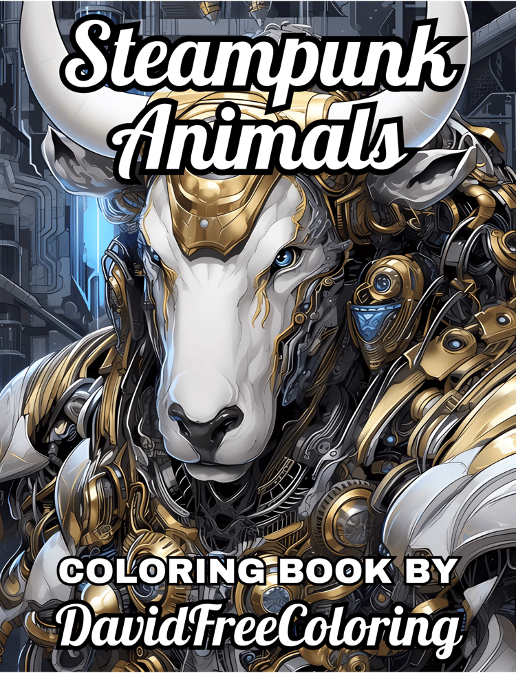Steampunk Animals Coloring Book is a coloring book for adults with 50 Mechanical Animals in Steampunk style to color creatively, both through the download of PNG and PDF files. Steampunk Animals Coloring Book Animals Images for Adult Coloring Pages Steamp