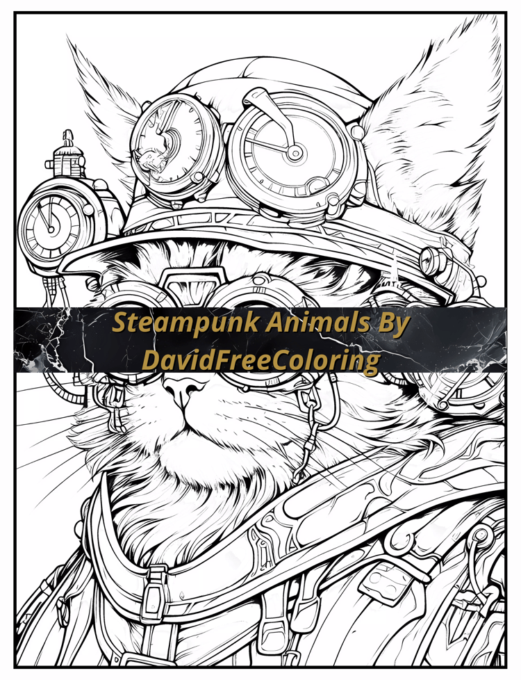 Steampunk Animals Coloring Book is a coloring book for adults with 50 Mechanical Animals in Steampunk style to color creatively, both through the download of PNG and PDF files. Steampunk Animals Coloring Book Animals Images for Adult Coloring Pages Steamp