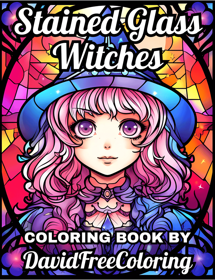 Stained Glass Witches Coloring Book is a coloring book for adults with 30 Beautiful Witches images in a Stained Glass look. Have fun coloring them creatively, both through the download of PNG and PDF files. Witches Stained Glass Coloring Book Witches Imag