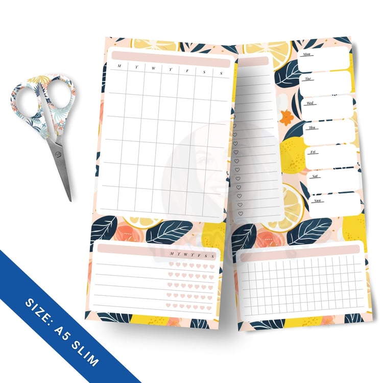 Fresh Citrus Weekly Planner Notepad for Organized Living