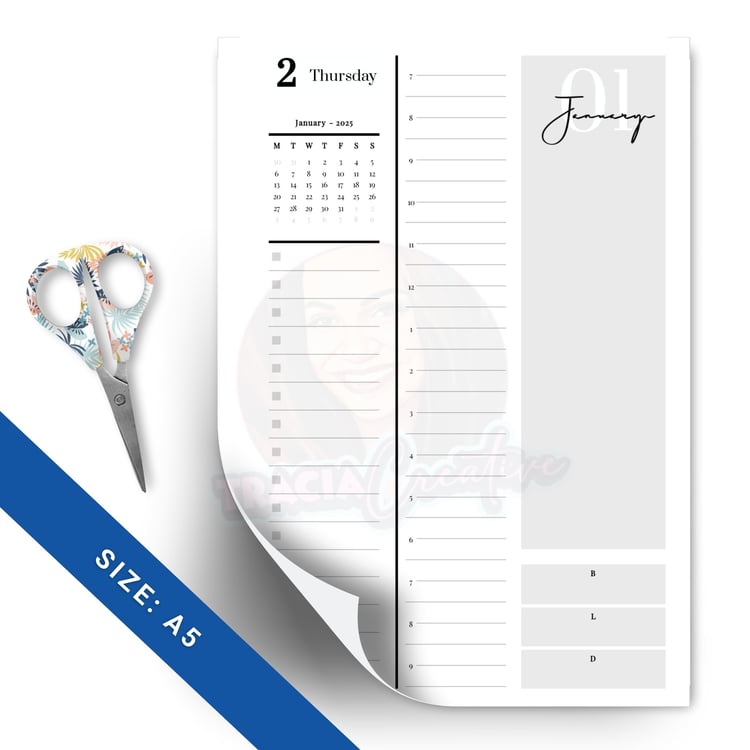 Sleek Minimalist 2025 Daily Dated Planner for Effortless Organization