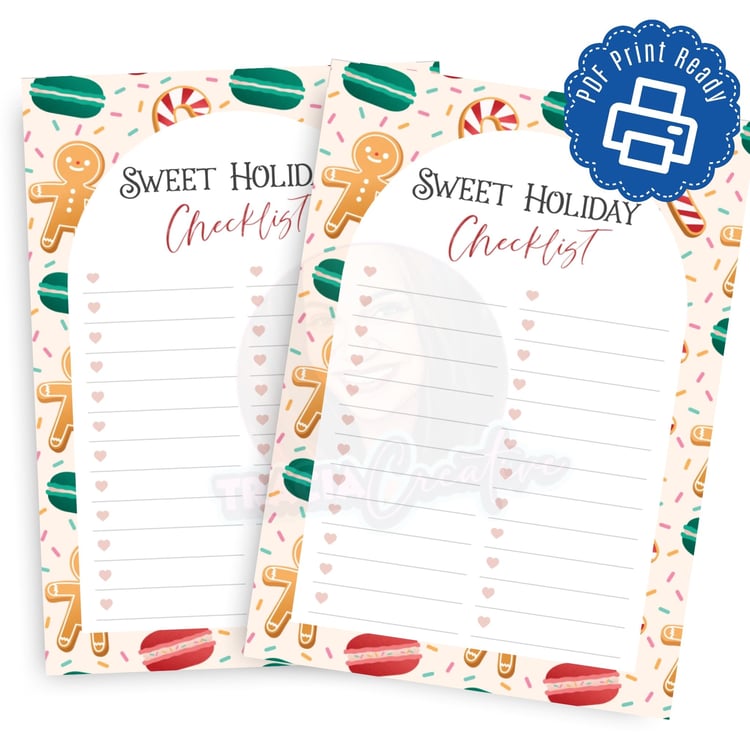 Festive Sweet Christmas Checklist Planner Insert