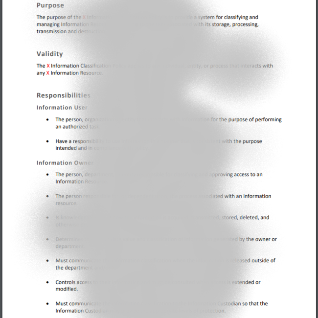 Information Classification Policy Preview