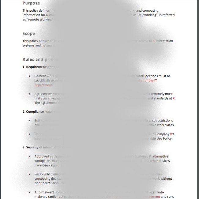 Remote Access Policy Preview