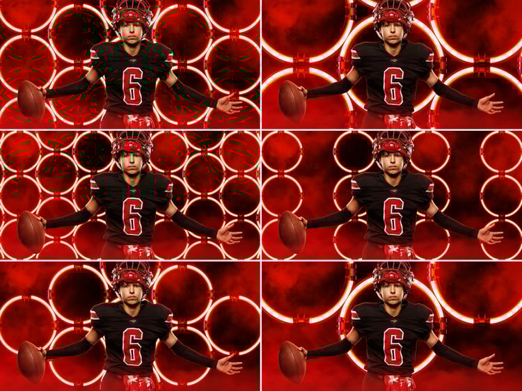 Neon Ring Lights, Photoshop Template, Digital Background, Layered PSD, for Sports, Teams, Schools, Leagues, Photo Day, Media Day, Game Day, Graphics for Photography and Photographers