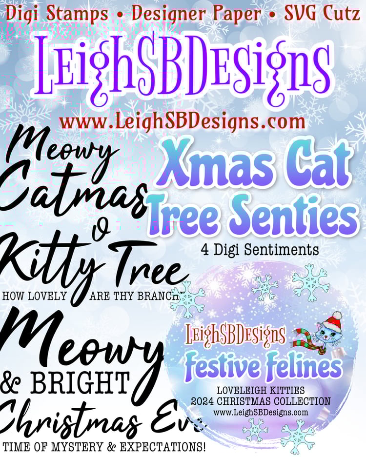 LeighSBDesigns Xmas Cat Tree Senties