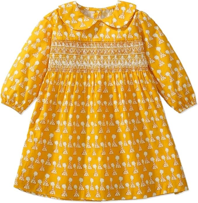 Yellow Dress for Toddler Girl Baby Girl Long Sleeve Dress