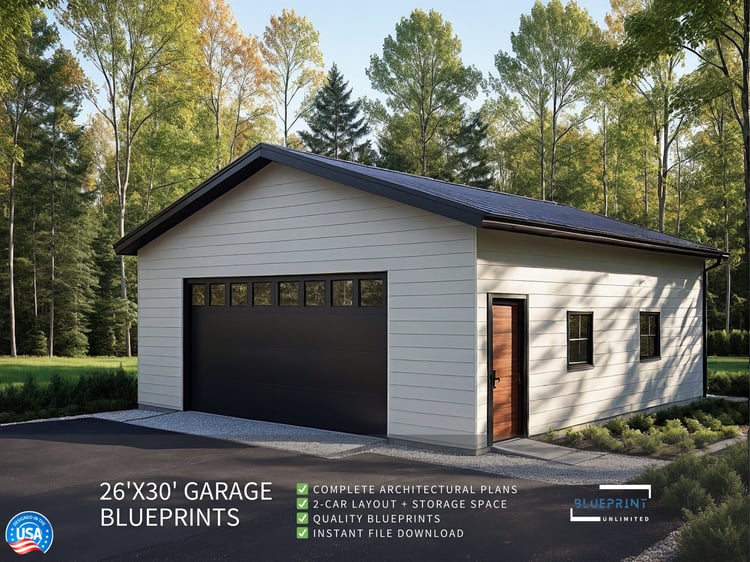 Obtain construction permits for your garage with blueprint garage plans.