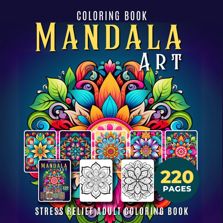 Adult Coloring Book Mandala Art - Warong Buku