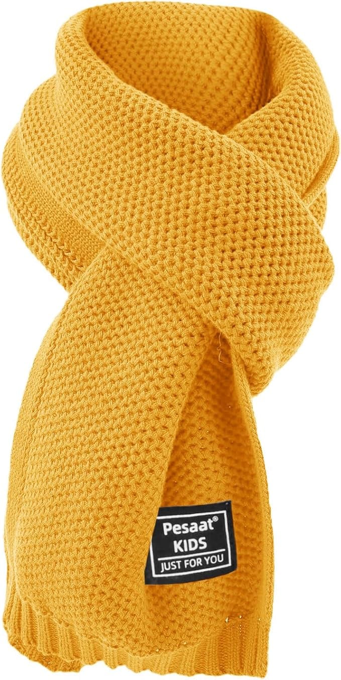 Kids Winter Infinity Scarf Knit Toddler Boy Girls Scarves Cotton Outdoor Neck Warmer for Children 3-15 Years