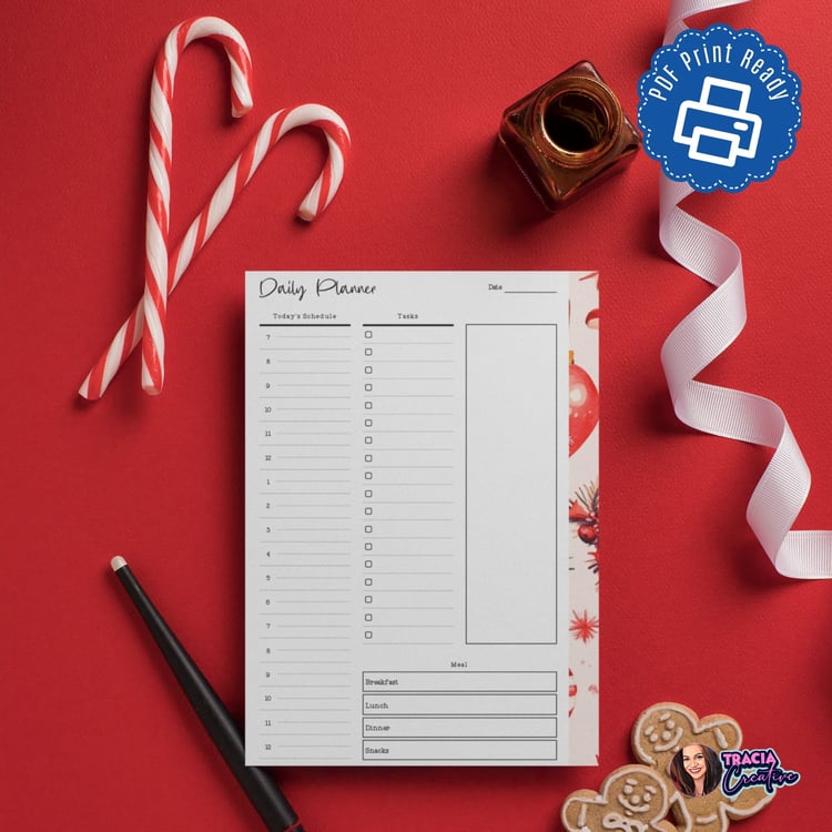 Printable Christmas Daily Planner Insert for A5