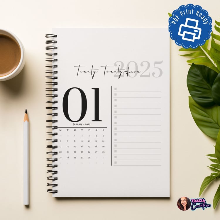 Elegant Minimalist 2025 Monthly Calendar for Planning Success