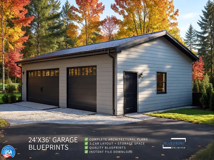 Obtain construction permits for your garage with blueprint garage plans.