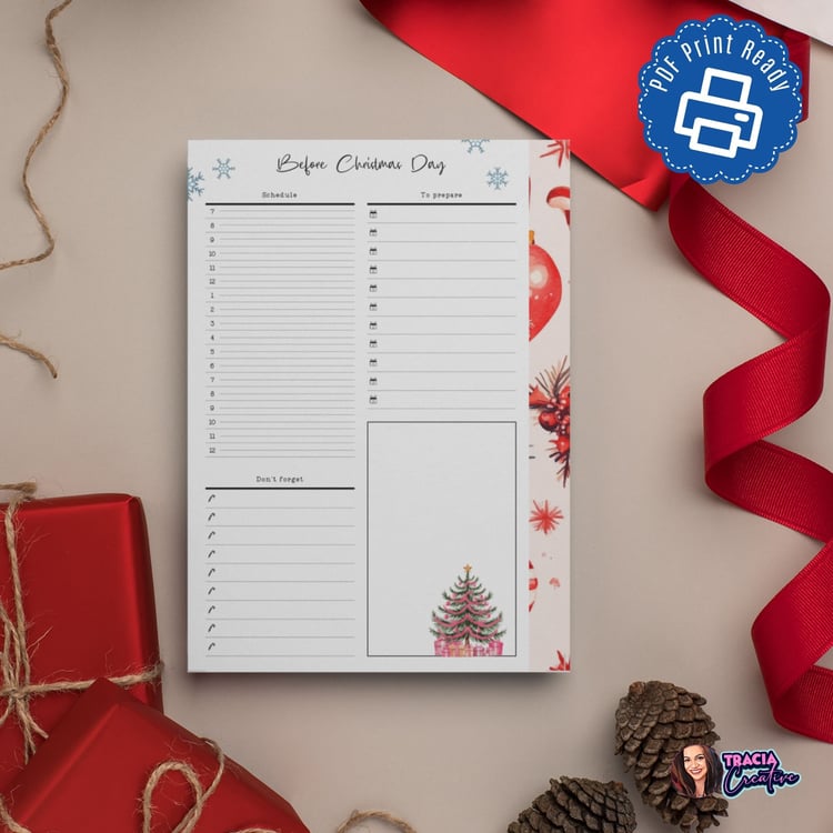 Printable Before Christmas Day Planner Insert for A5