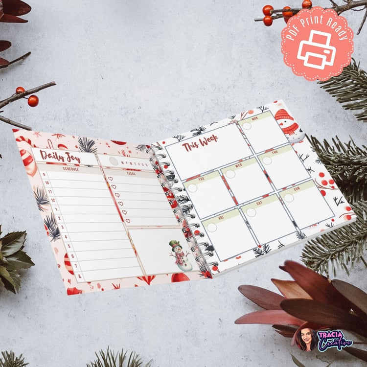 Festive Mini Christmas Daily Weekly Planner Insert