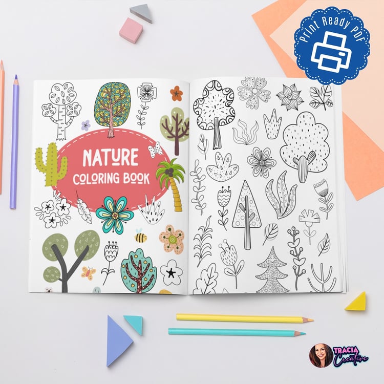 Nature Coloring Book - Unwind & Create | Tracia Creative