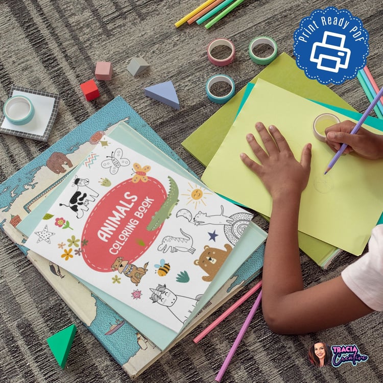 Delightful Animals Coloring Book for Kids | Tracia Creative