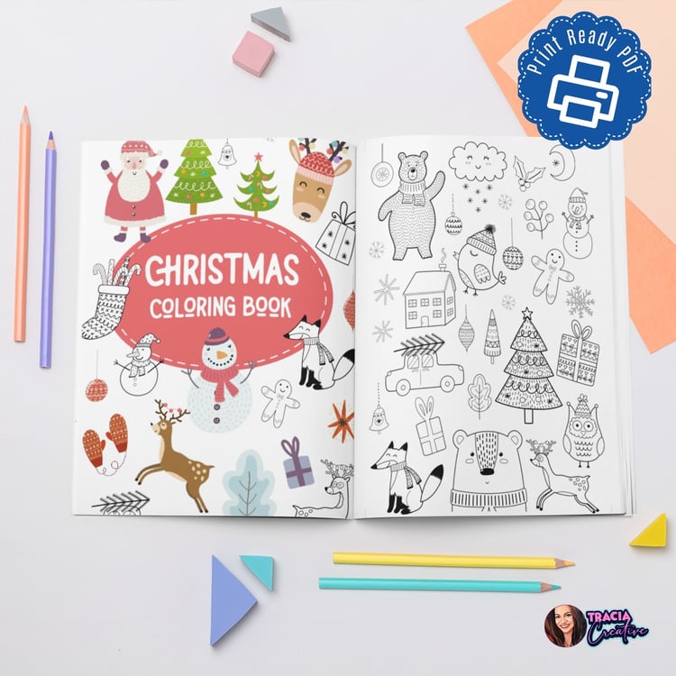 Christmas Coloring Book for All Ages | Tracia Creative