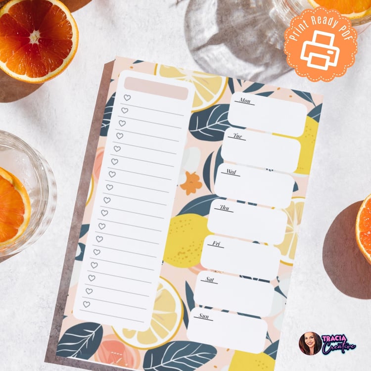 Fresh Citrus Weekly Planner Notepad for Organized Living