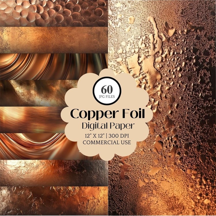 copper foil digital paper fall background thanksgiving design