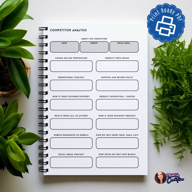 Competitor Analysis Planner | Business Planner Insert
