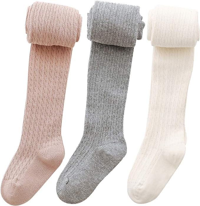 Baby Girls Tights Cable Knit Leggings Stockings 3 Pack Pantyhose Infants Toddlers