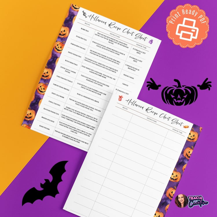 Halloween Recipes | Printable Cheat Sheet | Spooky Treats